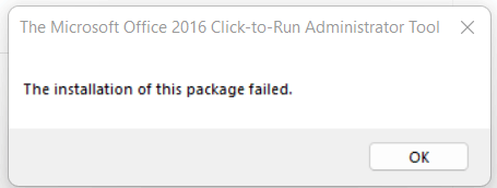 microsoft office installation failed