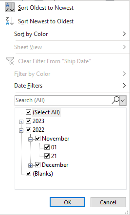 Why does pivot table auto-filter not grouping dates as like as normal ...