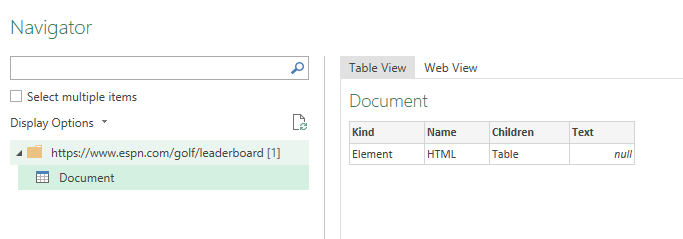 Best way to extract a table from a website (ESPN) into Excel - Microsoft  Community