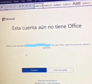 Me aparece que la cuenta no está asociada a esta cuenta - Microsoft  Community