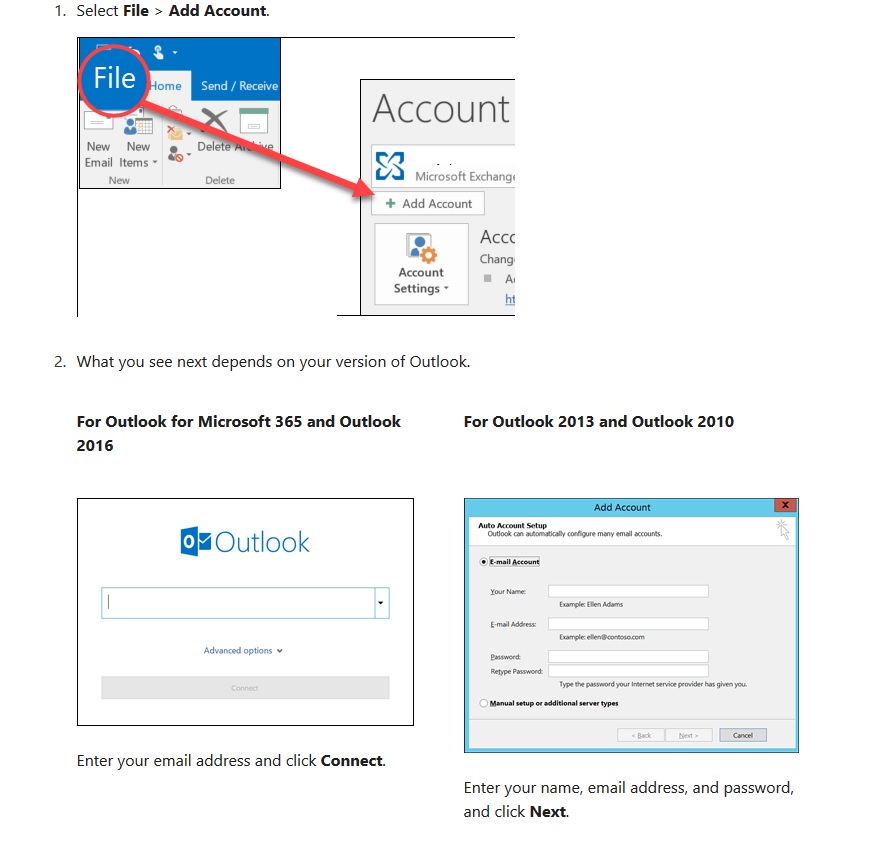 Account Setup In Outlook 2016 - Microsoft Community