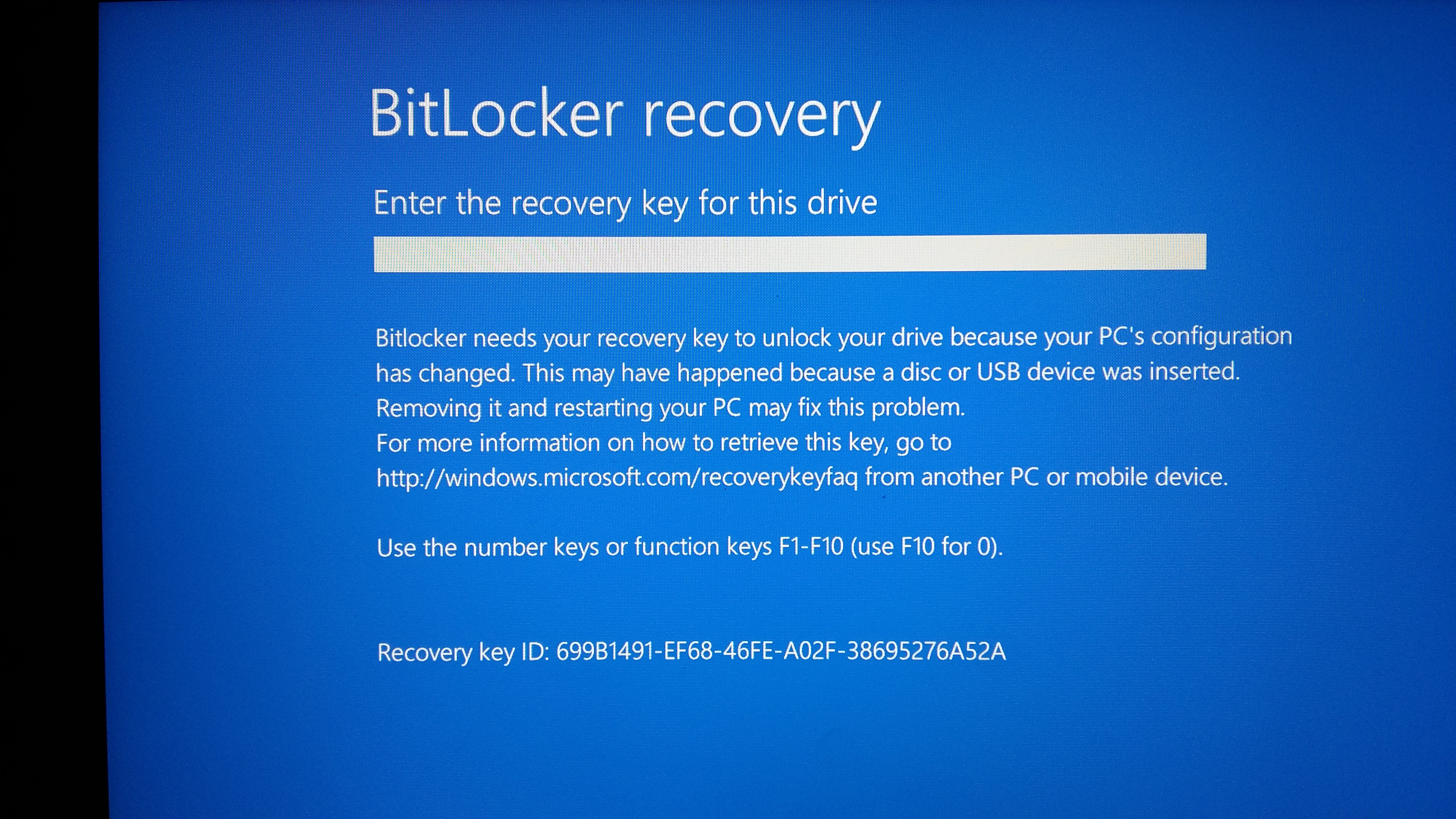 Восстановление BITLOCKER