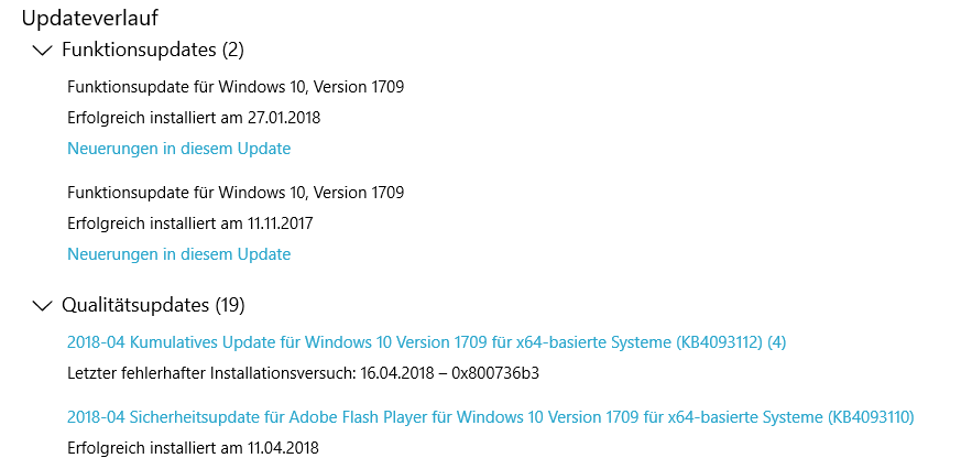 2018-04 Kumulatives Update für Windows 10 Version 1709 für x64-basierte Systeme (KB4093112)