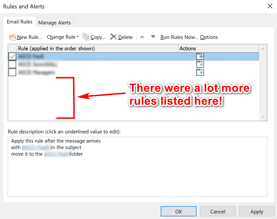 Rules Disappeared from Outlook and Outlook Web App Microsoft