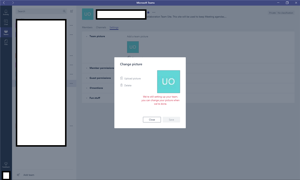 Microsoft Teams - Error Message "We're Still Setting Up Your Team, You ...