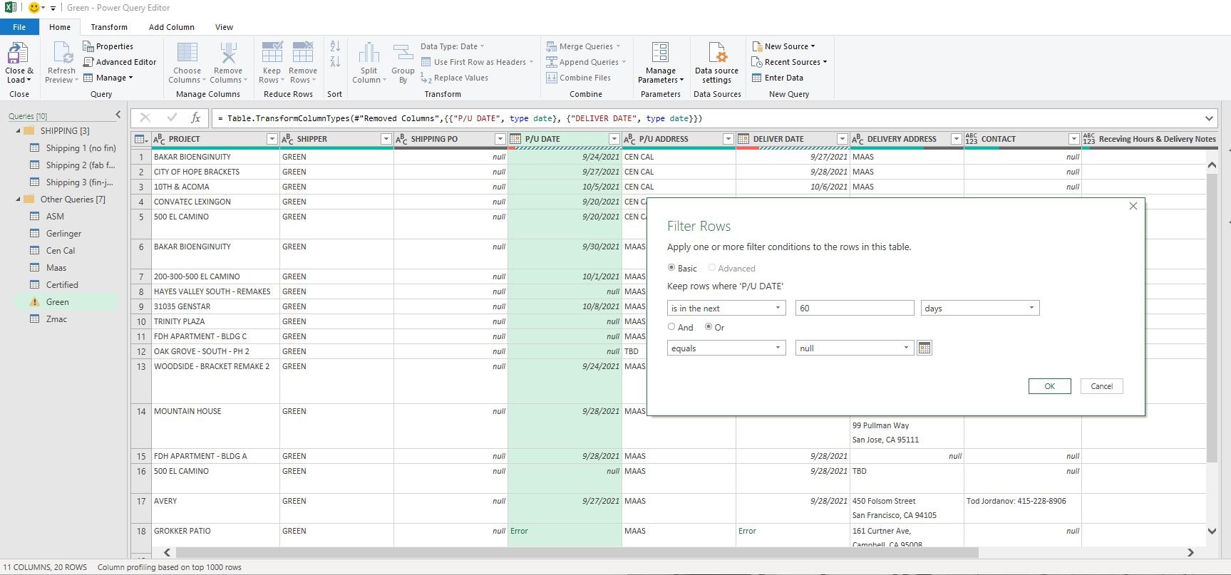 Power Query Date Filter In The Next X Days Including Today Null 