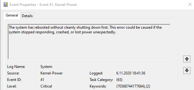 Kernel Power Critical Error Id 43 Task 61 Microsoft Community