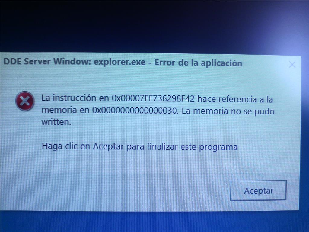 Windows 10 error windows explorer exe error de aplicacion microsoft