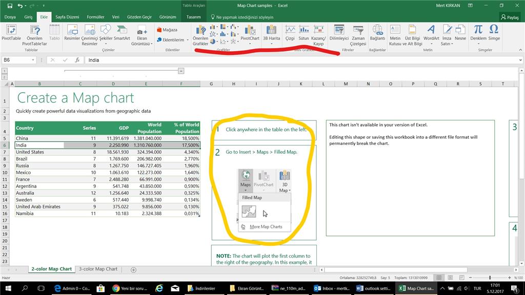 Excel 2016 Map Harita Com Eklenti Aktivasyon Hatasi Microsoft