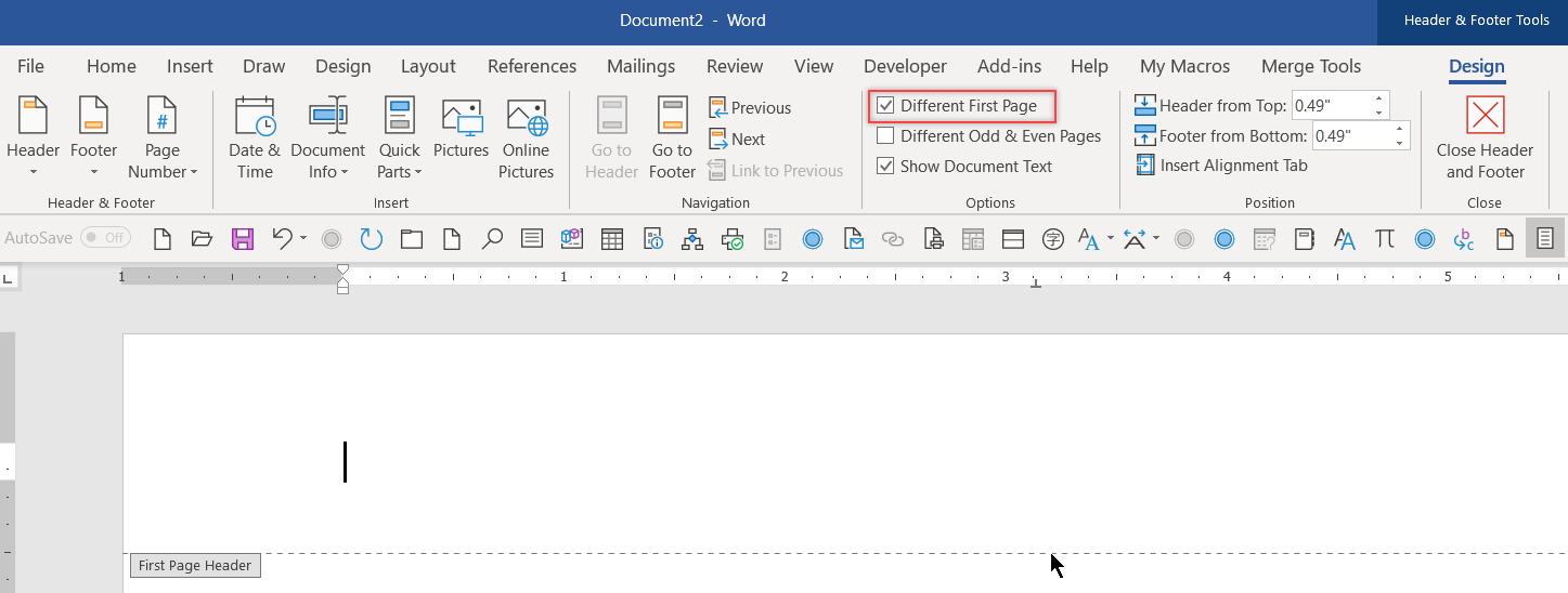 Header Not Showing On Following Pages In Word 2016 Microsoft Community