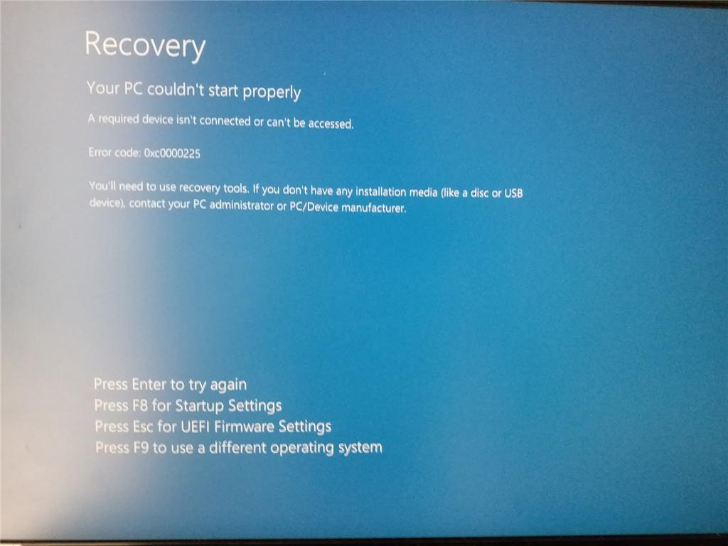 Recovery Windows 10 ошибка. Ошибка на компьютере Recovery. Код ошибки 0xc0000225. Windows Error Recovery асус.