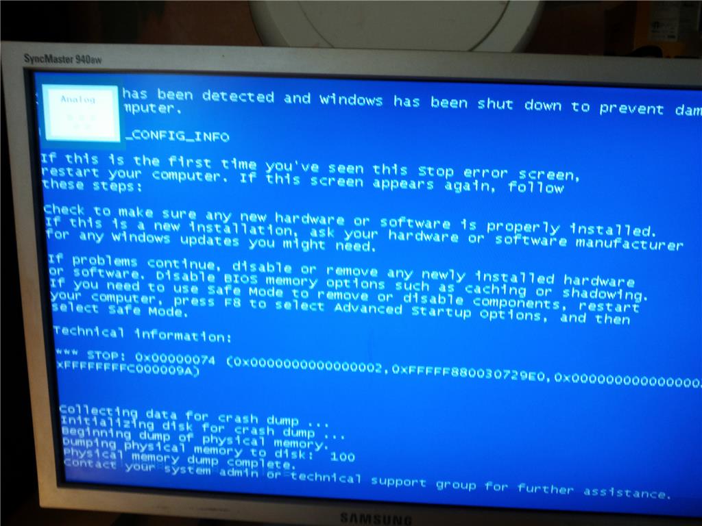 Сигнатура проблемы bluescreen windows 7