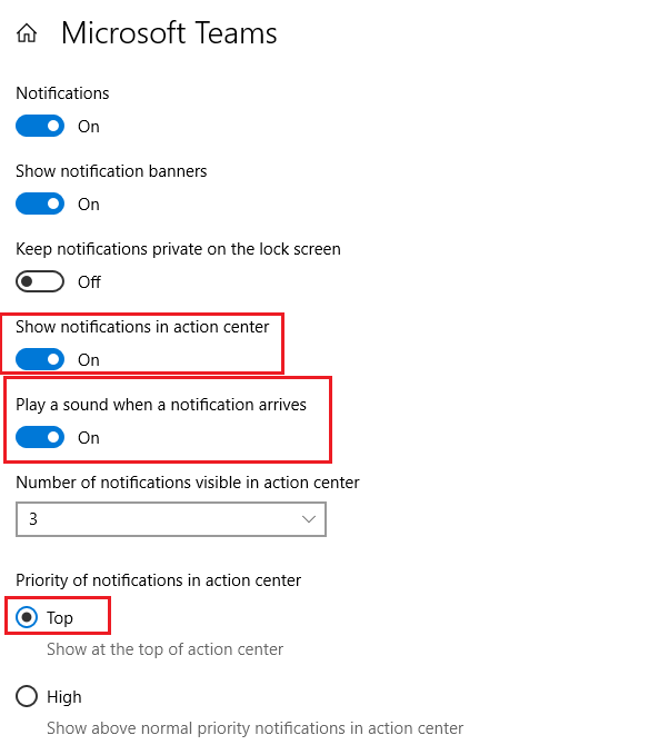 How can Microsoft Teams be set up to receive sound notifications when