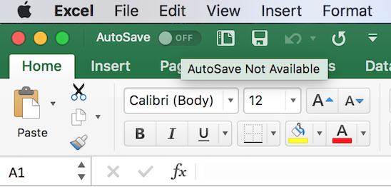How to enable autosave in excel 2016 mac