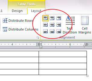 Middle align text vertically in table cell in Word 2010+