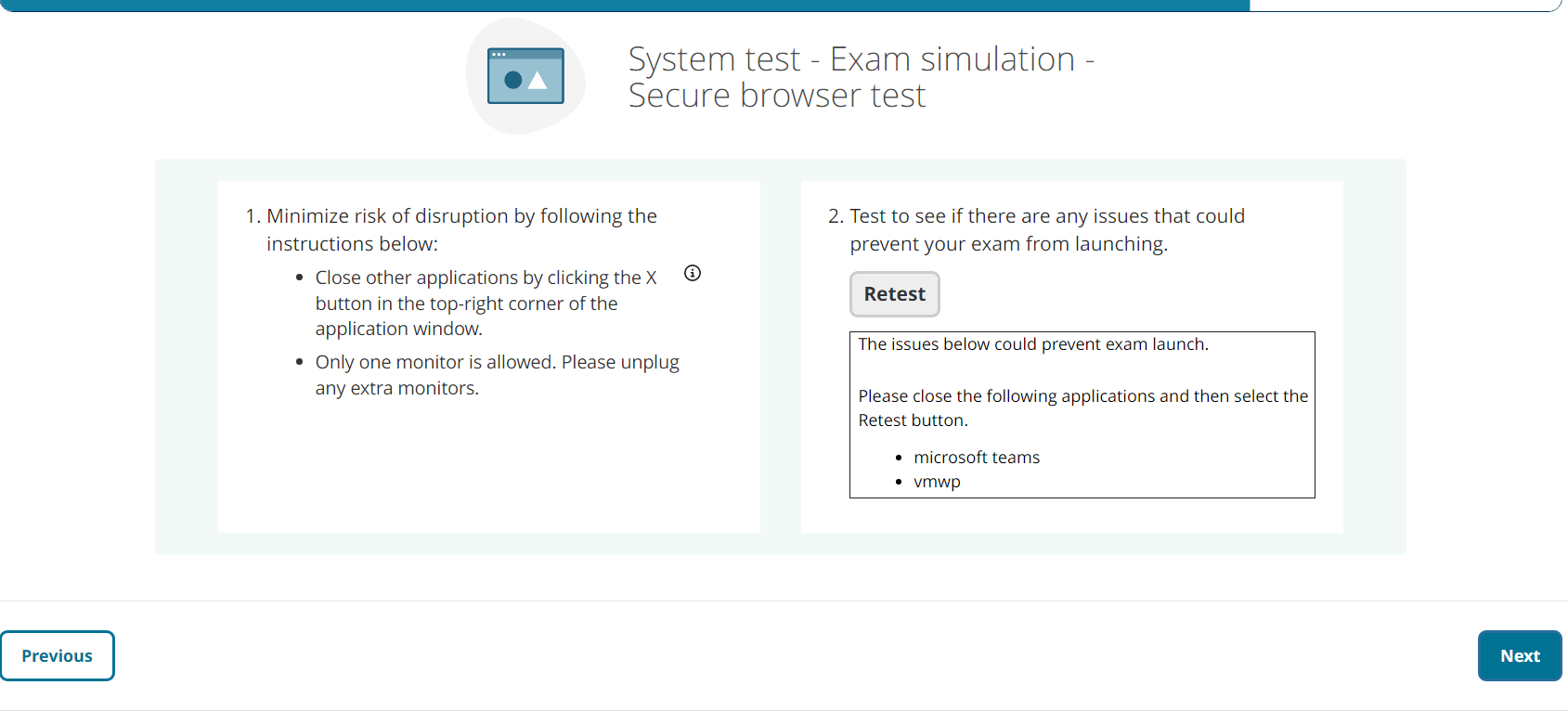 OnVue System Test - Exam Simulation - Secure Browser Test Failed ...