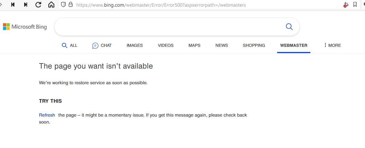 Not provided webmaster store tools