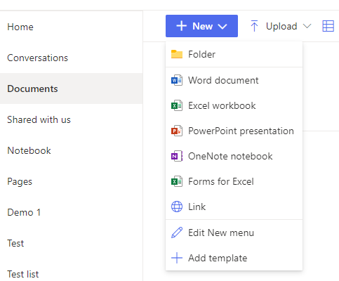 SharePoint Online Document Library "New Item" Menu Appearing When ...