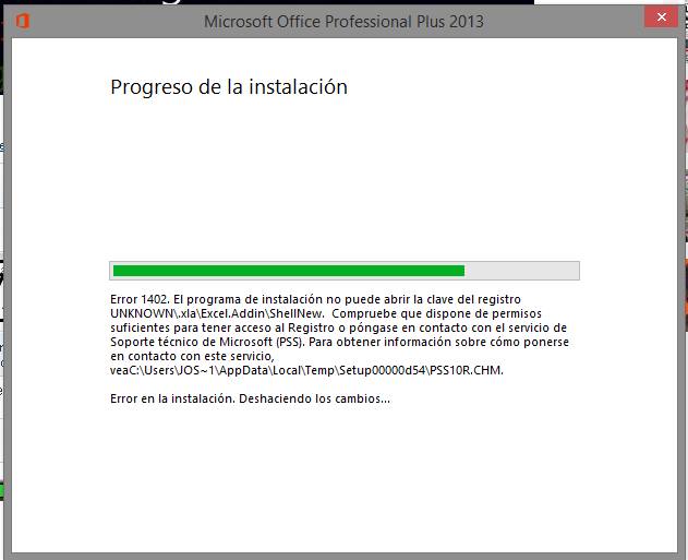 Como arreglar el Error 1402 que se me muestra al querer instalar -  Microsoft Community