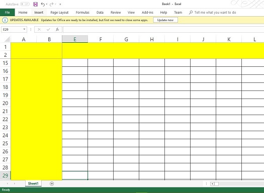 Freeze Selected Cells Left Column Top Row and Bottom Row