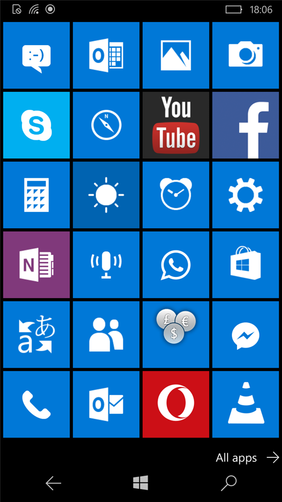 windows phone screen