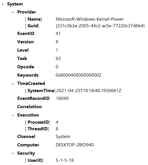 Kernel Power Error , Event ID 41, Task Category 63 - Microsoft Community