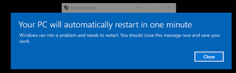 Your Pc Will Automatically Restart In One Minute After In Place Microsoft Community