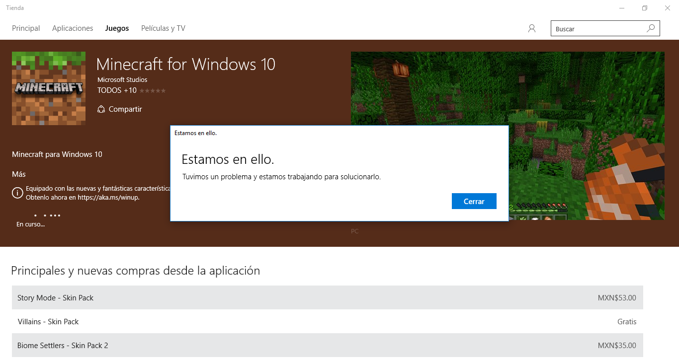 interior Camarada Útil Windows 10 ≡ No puedo descargar Minecraft. - Microsoft Community