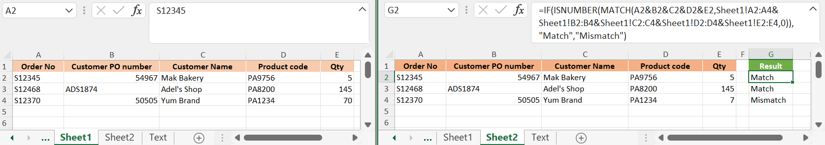 compare-check-and-highlight-matches-in-two-excel-worksheets