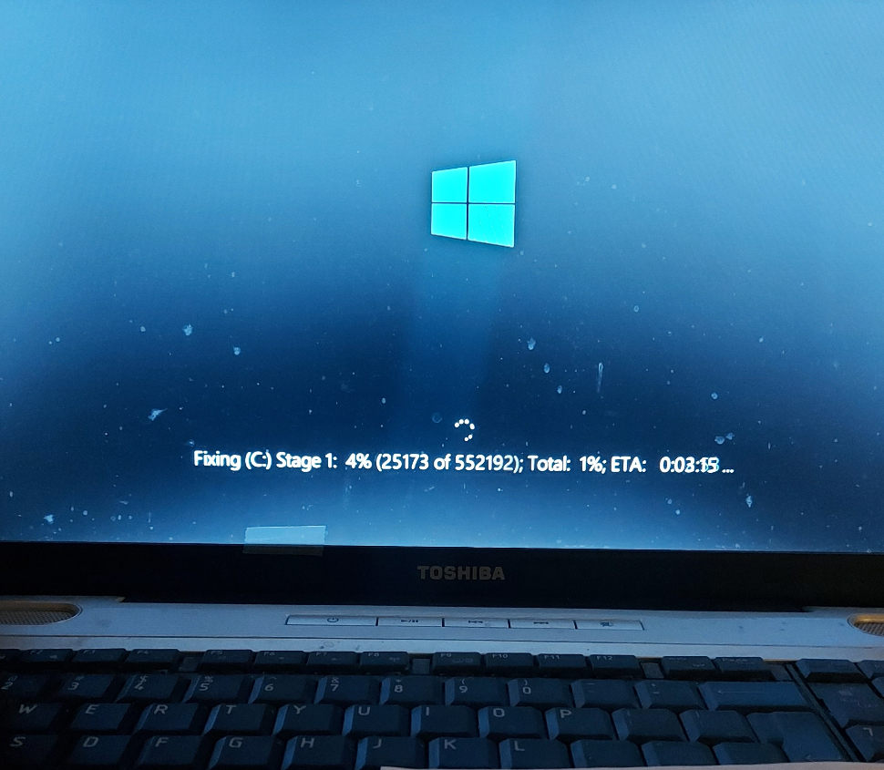 repairing disk errors this might take an hour' loop on windows 10