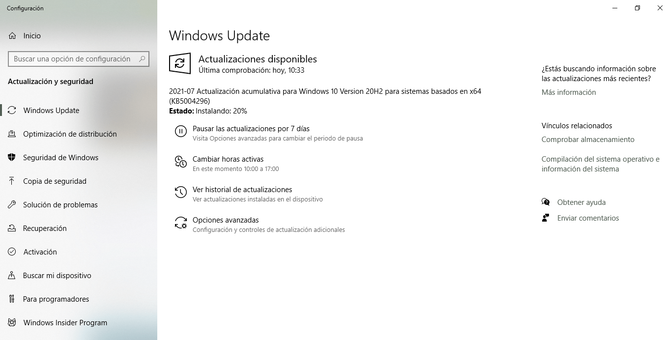 Problema Con La Actualización Acumulativa Para Windows 10 Versión 20h2 Microsoft Community 0225
