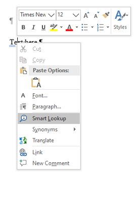 What Happened To SmartLookUp on Microsoft Word? - Microsoft Community