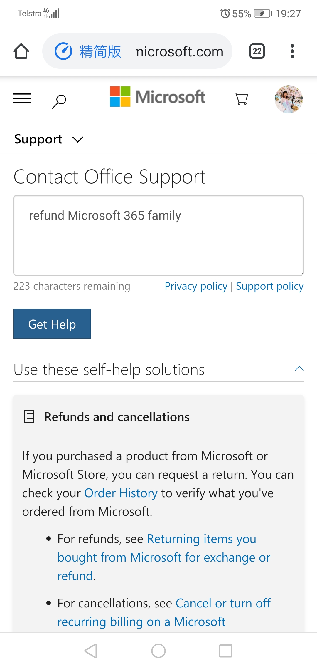 microsoft store refund