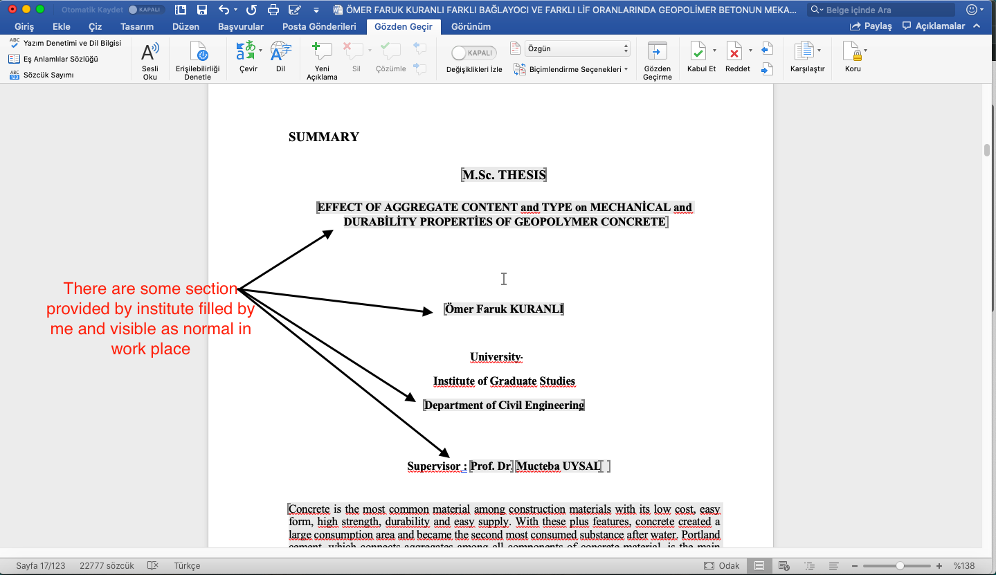 Square brackets and embedded template appears in preview and print -  Microsoft Community