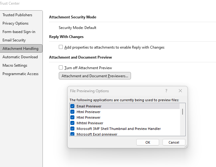 How To Fix The Issue In Outlook So I Can Preview Word And Excel Files Microsoft Community 8334
