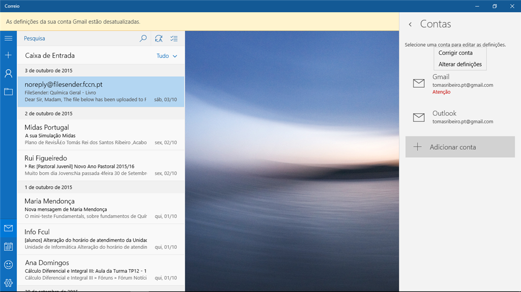 Aplicação "Correio" Não Atualiza O Email (Windows 10) - Microsoft Community