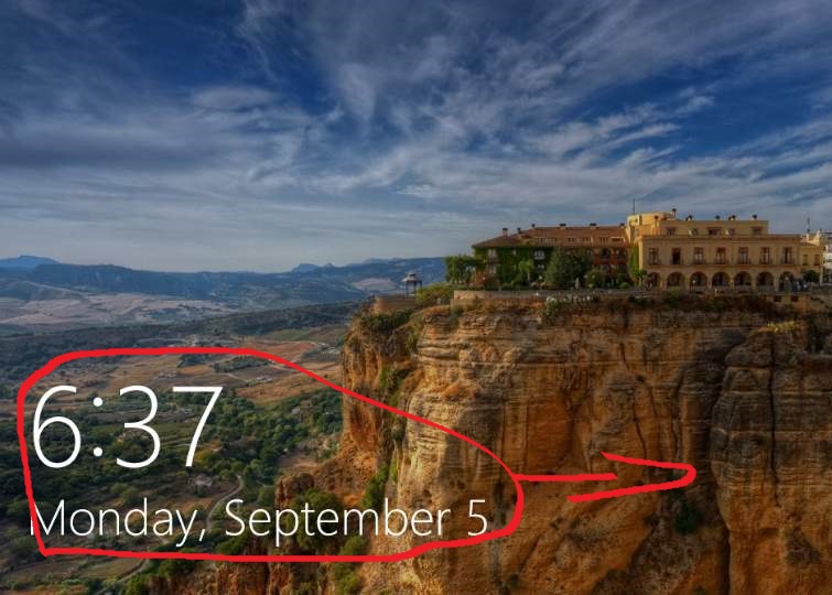 Change the position of the Date and Time on the Lock Screen - Microsoft ...