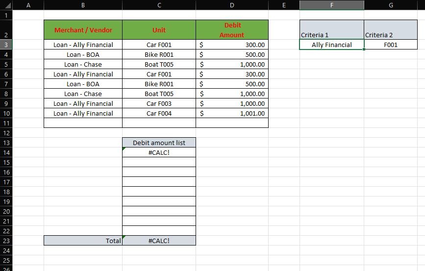 Excel Filter Formula With Multiple Criteria