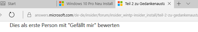 Teil 2 zu Gedankenaustausch Insider Preview