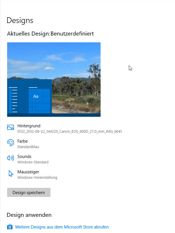 Wie kann ich unter Windows 10 mein Design ändern?