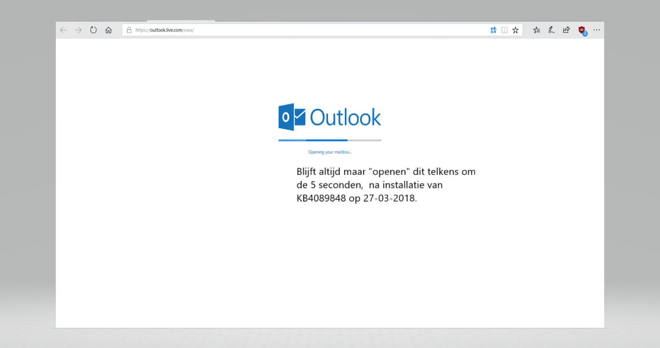 .OUTLOOK Werkt Niet Meer Na Update Van Vandaag (27-03-2018) - Microsoft ...