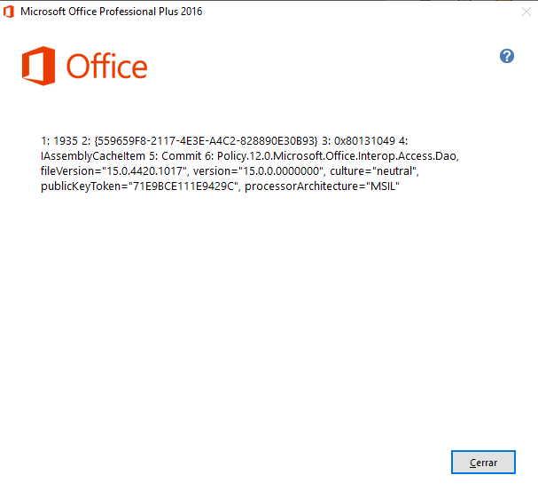 Office 2016 ≈ Error al terminar instalación. - Microsoft Community