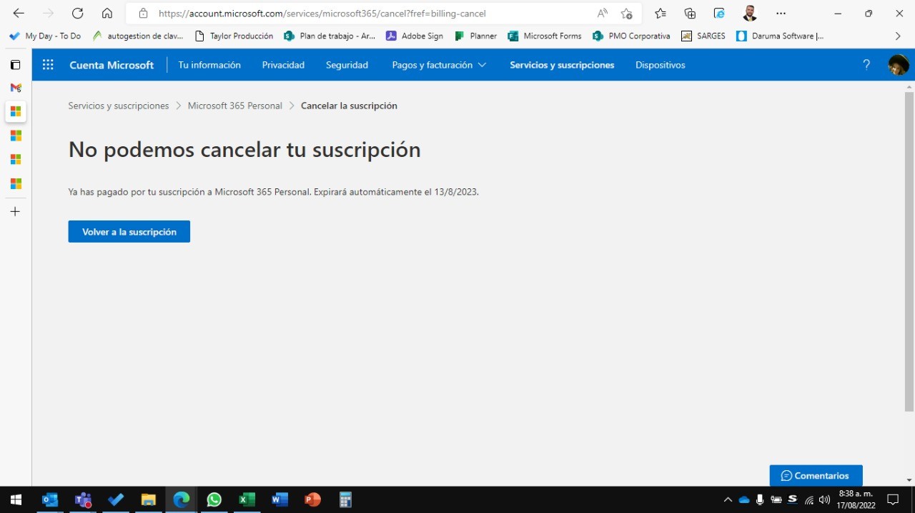 Cancelar Office 365 personal - Microsoft Community