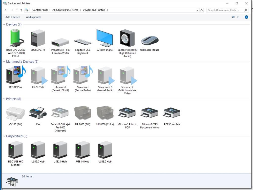 Windows 10 Devices And Printers Icons