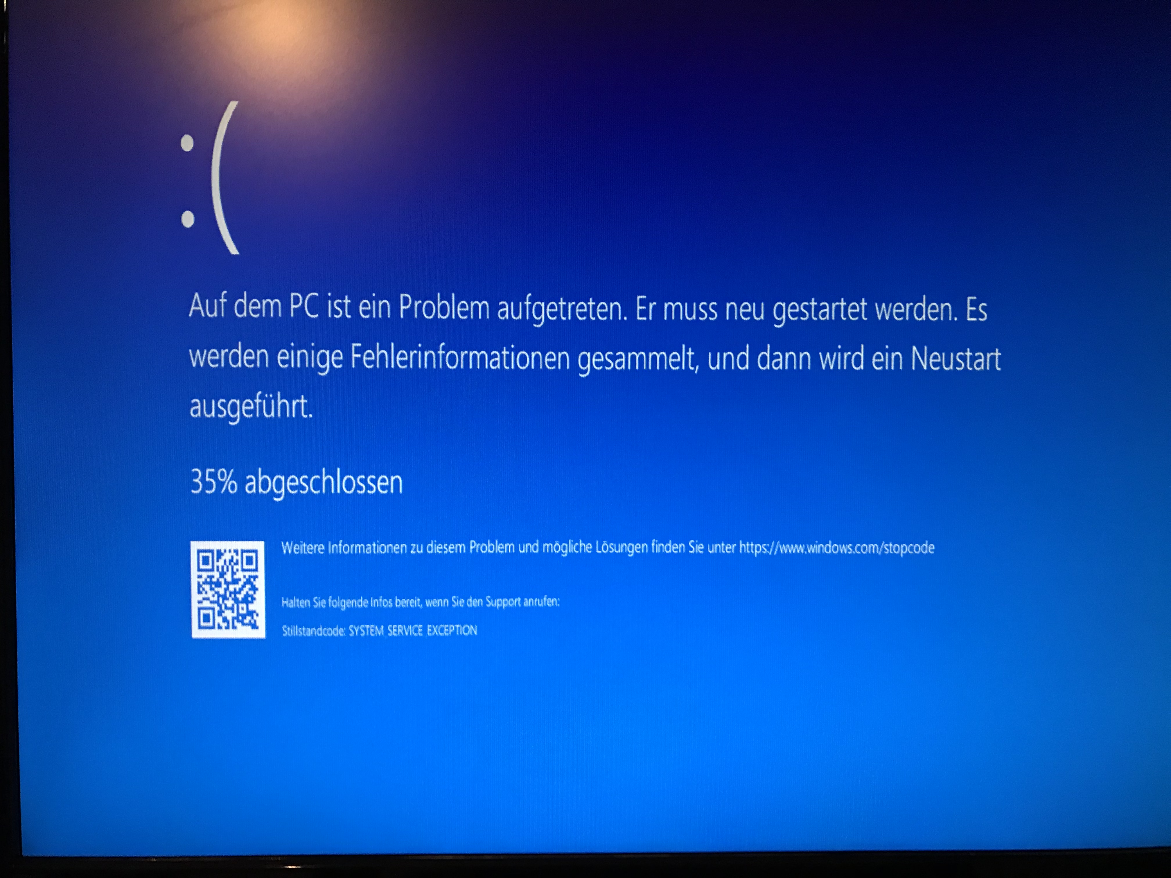 Nach Bluescreen "System Service Exception" startet PC nicht mehr richtig