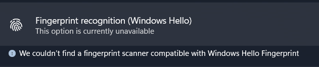 Windows Hello Fingerprint Recognition Issue - Microsoft Community