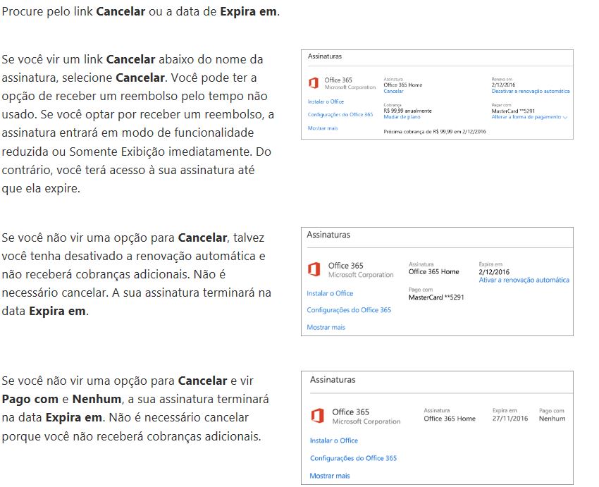 Como Faço Para Cancelar A Renovação Automática Do OFFICE 365, Estou ...