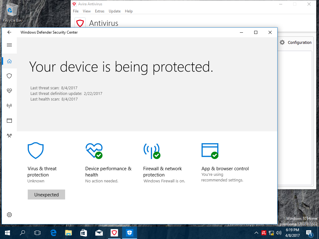 Pot instala antivirus în Windows 10?