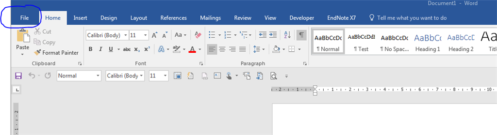 Cannot Find A File Tab In Word Or Excel Microsoft Community