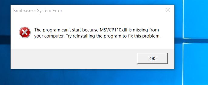 The Program Cant Start Because MSVCP110.dll Is Missing From Your ...